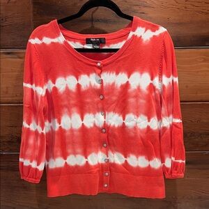 🔥‼️Style & Co. Red and White Tie-Dye Button Cardigan‼️🔥